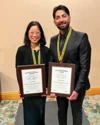 Dr. Dong and Dr. Jessani holding plaques